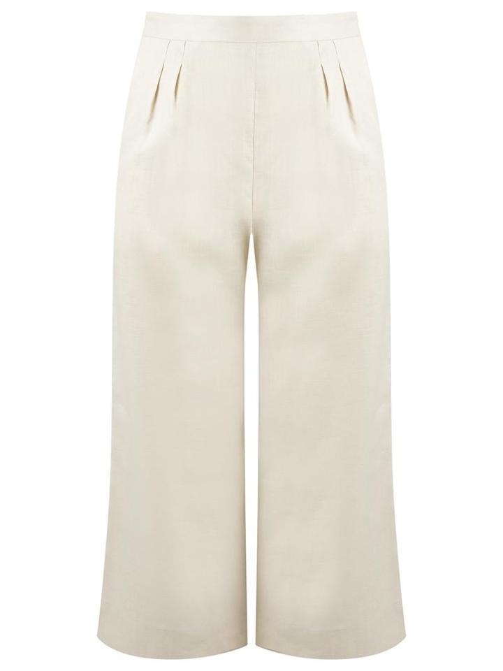 Andrea Marques Linen Culottes, Women's, Size: 38, Nude/neutrals, Linen/flax