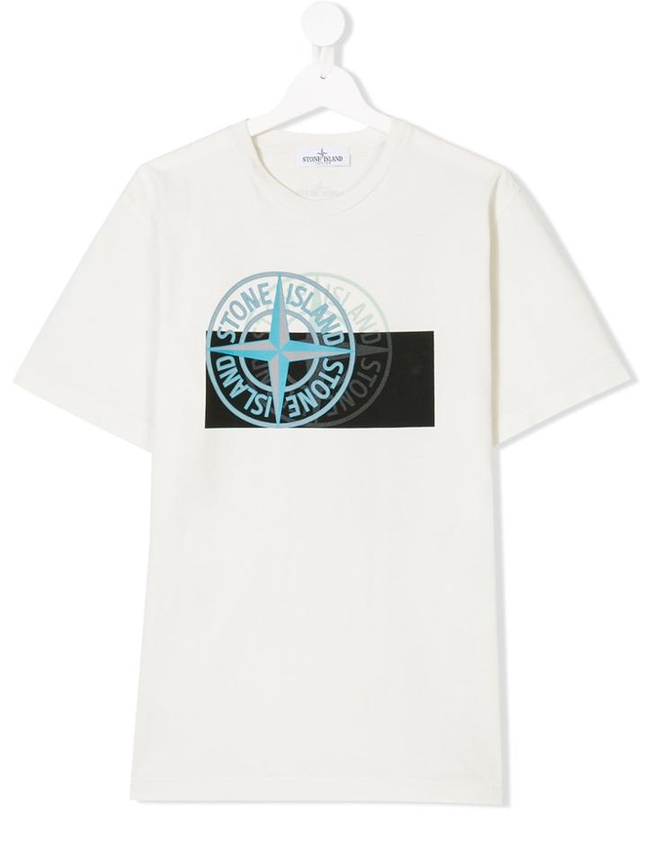 Stone Island Junior Teen Logo Print T-shirt - White