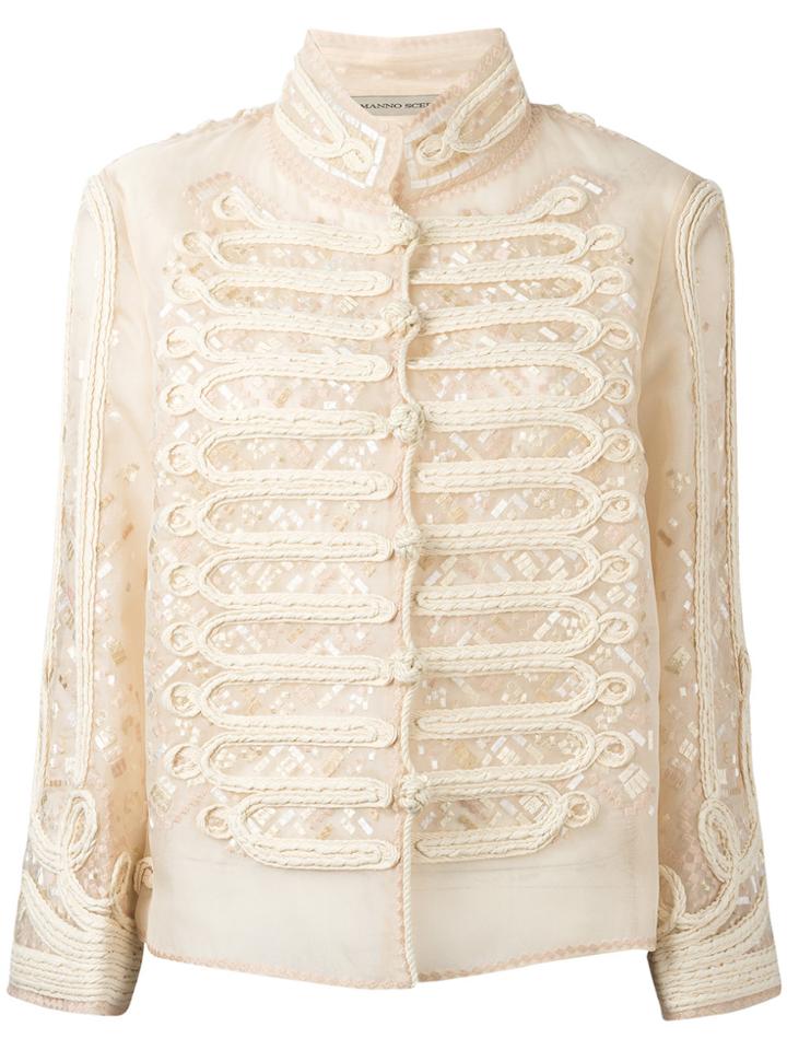 Ermanno Scervino Double-breasted High Neck Shirt - Nude & Neutrals