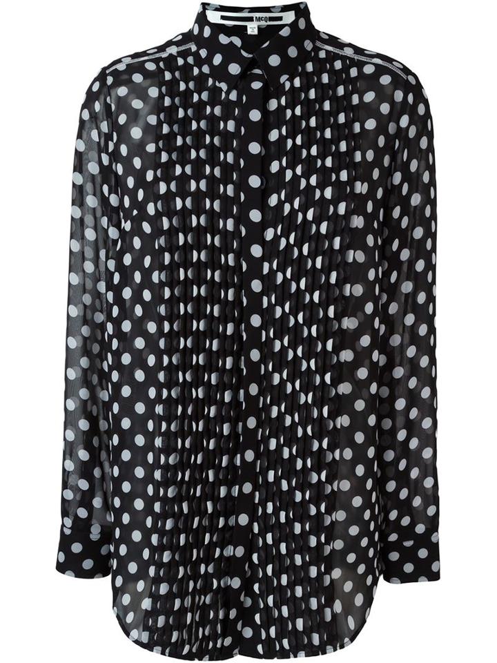 Mcq Alexander Mcqueen Polka Dot Pleated Shirt