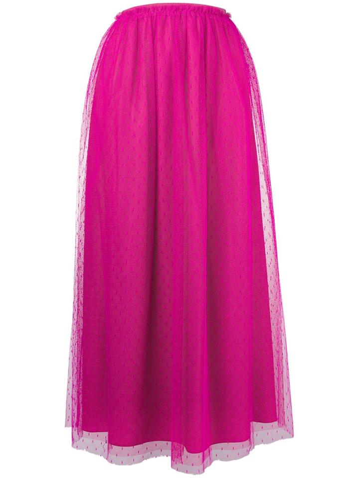 Red Valentino Point D'esprit Midi Skirt - Pink & Purple