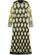 Burberry Floral-embroidered Long-sleeve Dress - Yellow & Orange