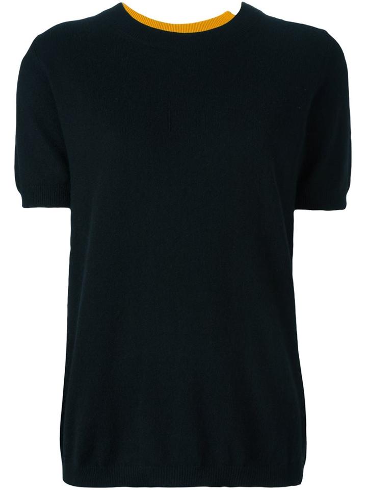 Twin-set Knitted T-shirt, Women's, Size: Medium, Black, Polyester/cashmere