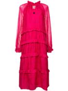 Aje Brindabella Ruffle Flared Dress - Pink & Purple