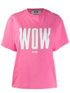 Msgm Printed 'wow' T-shirt - Pink