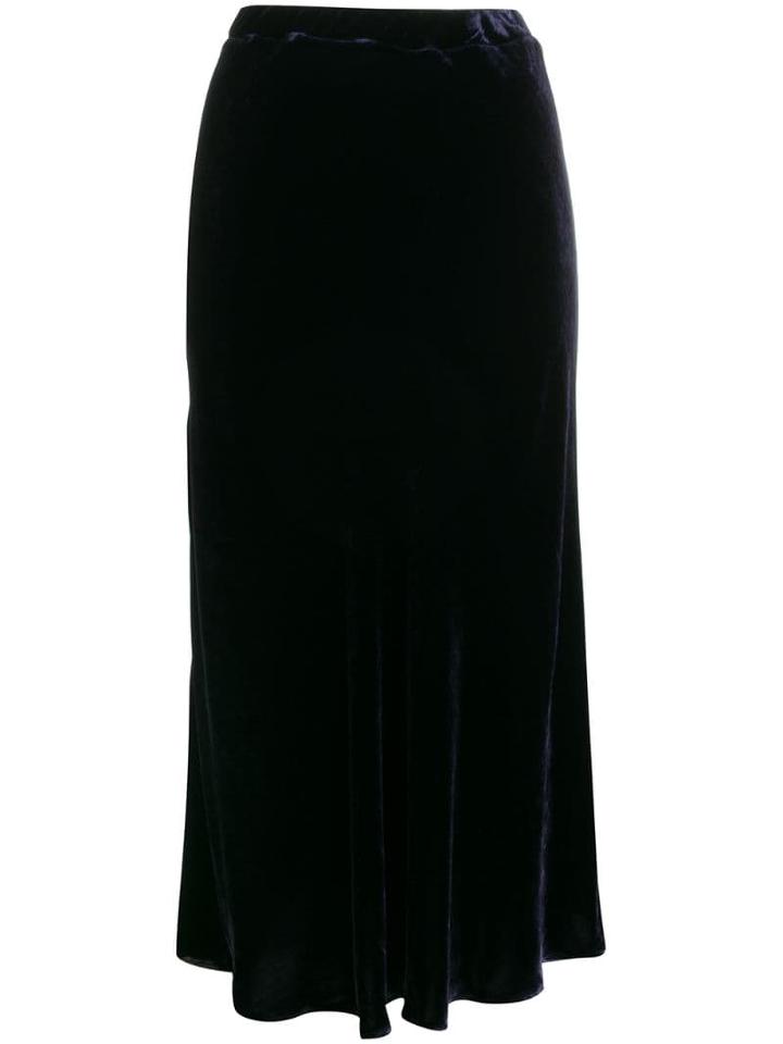Semicouture Midi Velvet Skirt - Blue