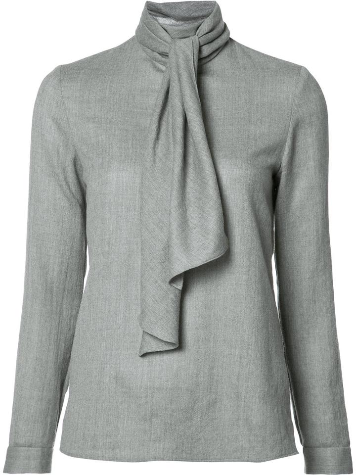 Vanessa Seward Scarf Detail Blouse, Size: 38, Grey, Wool
