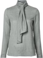 Vanessa Seward Scarf Detail Blouse, Size: 38, Grey, Wool