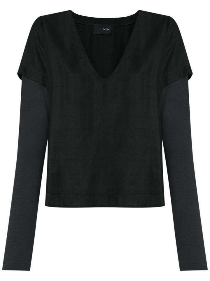 Andrea Bogosian - Layered Top - Women - Linen/flax/viscose/wool - M, Black, Linen/flax/viscose/wool