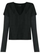 Andrea Bogosian - Layered Top - Women - Linen/flax/viscose/wool - M, Black, Linen/flax/viscose/wool