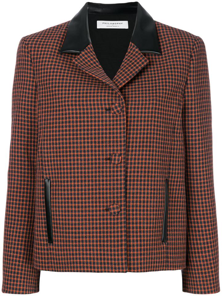 Philosophy Di Lorenzo Serafini Fitted Contrast Collar Jacket - Black