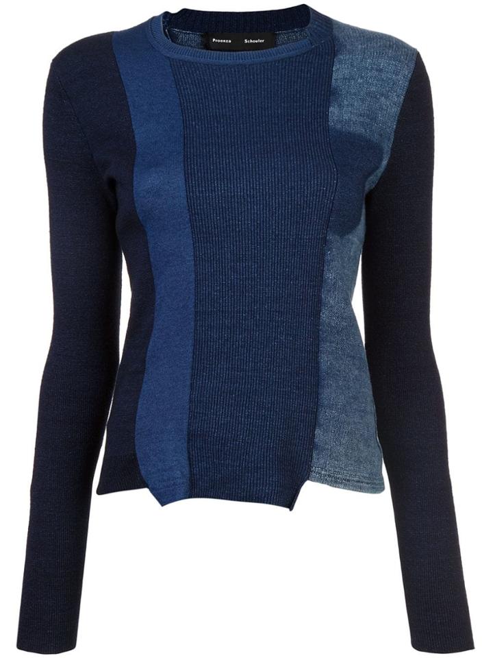 Proenza Schouler Pieced Rib Knit Top - Blue