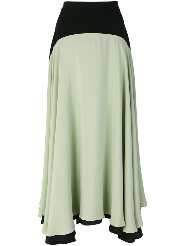 Christopher Kane Two-tone Full Skirt - Green