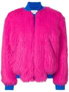 Alberta Ferretti Faux-fur Bomber Jacket - Pink