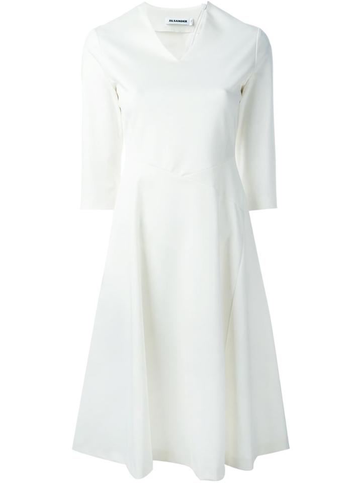 Jil Sander V-neck Flared Dress