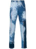 Damir Doma Denim Patchwork Raw Edge Jeans - Blue