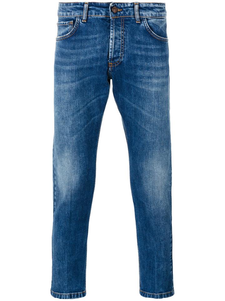 Entre Amis Cropped Skinny Jeans, Men's, Size: 36, Blue, Cotton/spandex/elastane