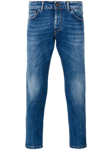 Entre Amis Cropped Skinny Jeans, Men's, Size: 36, Blue, Cotton/spandex/elastane