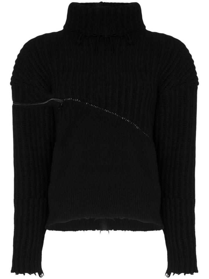 Unravel Project Hybrid Zip Detail Jumper - Black