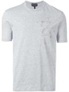 Emporio Armani Emboroidered T-shirt, Men's, Size: Large, Grey, Cotton