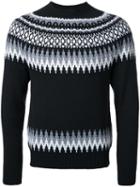 Bedwin & The Heartbreakers Fair Isle Knit Jumper, Men's, Size: 1, Black, Acrylic/wool