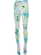 Richard Quinn Floral Print Leggings - White