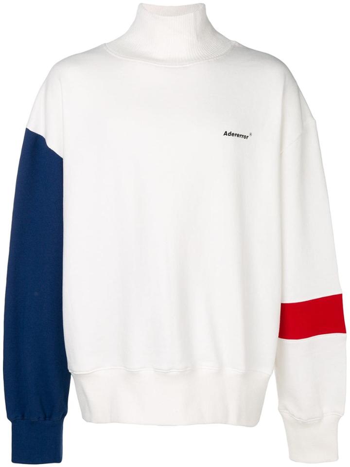 Ader Error Contrast Oversized Turtleneck Sweater - White
