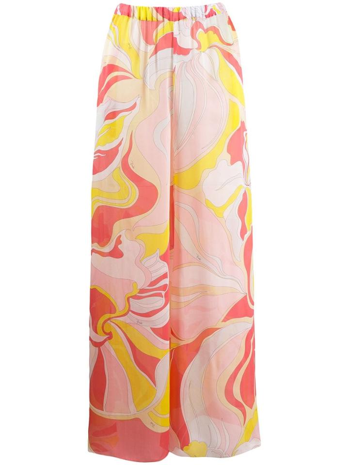 Emilio Pucci Floral Pattern Palazzo Trousers - Pink