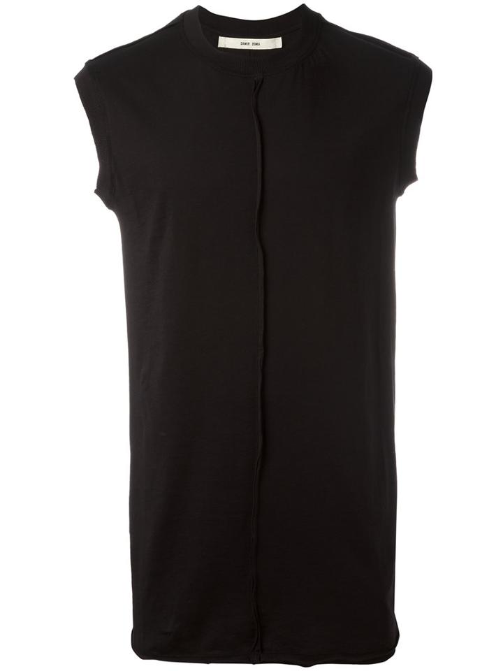 Damir Doma Seam Trim Sleeveless T-shirt, Men's, Size: Medium, Black, Cotton/polyester