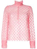 Philosophy Di Lorenzo Serafini Sheer Stitched Blouse - Pink & Purple