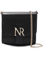 Nina Ricci Foldover Logo Shoulder Bag - Black