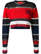 Hilfiger Collection Striped Cropped Jumper - Red