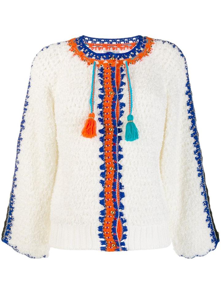 Tsumori Chisato Embroidered Blouse With Tassel - White
