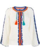 Tsumori Chisato Embroidered Blouse With Tassel - White