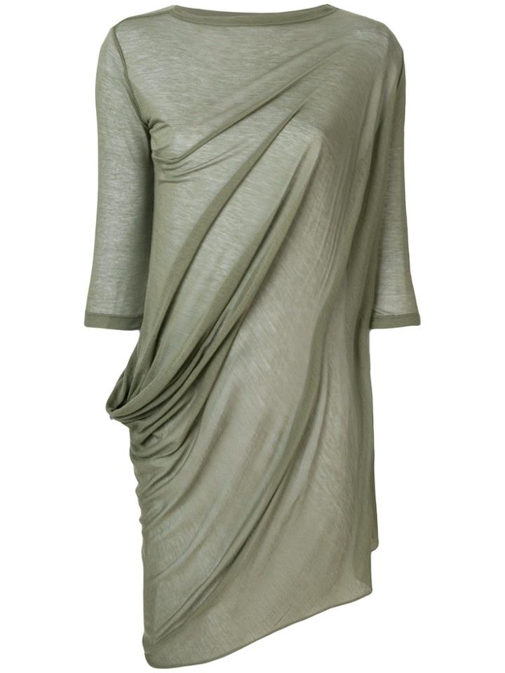 Rick Owens Lilies Asymmetric Draped Blouse - Green