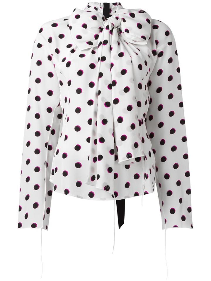 Marc Jacobs Dot Print Blouse, Women's, Size: 10, White, Silk