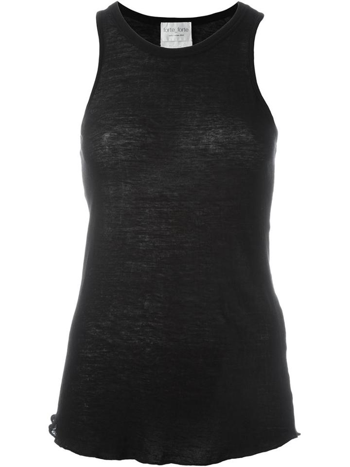 Forte Forte Round Neck Tank Top, Women's, Size: Iii, Black, Cotton
