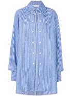 Delada Oversized Striped Shirt - Blue