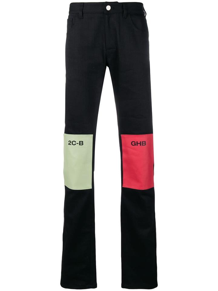 Raf Simons Straight Leg Patch Jeans - Black