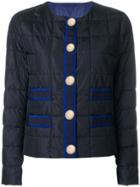 Fay Quilted Buttoned Jacket - Blue
