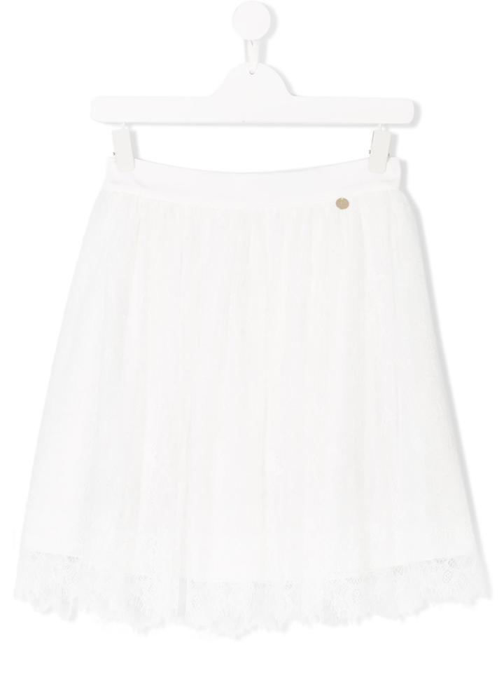 Lanvin Petite Lace Midi Skirt - White