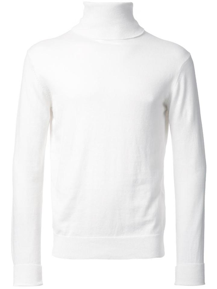 Cityshop 'city' Roll Neck Jumper, Men's, Size: Large, White, Cotton/cashmere