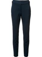 Tibi Lateral Buttons Skinny Trousers, Women's, Size: 6, Blue, Polyester/spandex/elastane/viscose