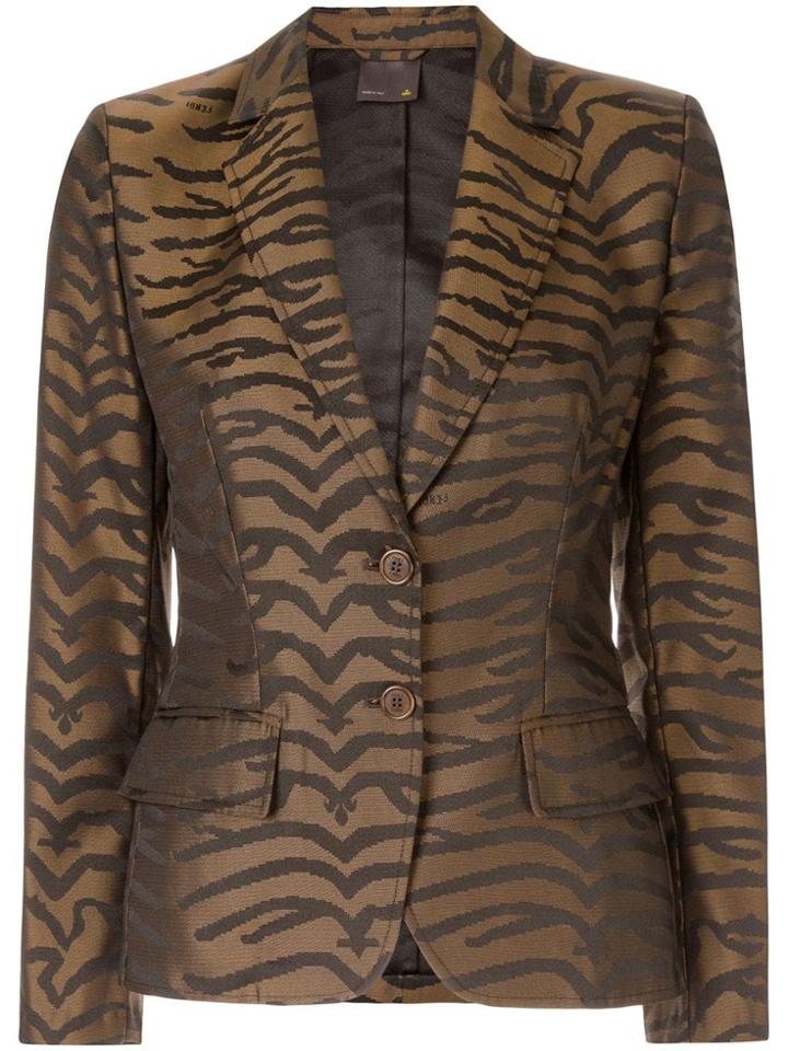 Fendi Pre-owned Leopard Pattern Blazer - Brown