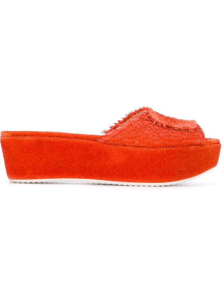 Amélie Pichard Slip On Fuzzy Platform Mules