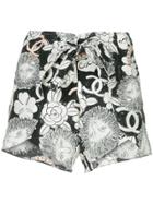 Chanel Vintage Cc Logo Shorts - Black