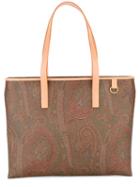 Etro - Paisley Print Shopping Bag - Women - Cotton/calf Leather/polyester/pvc - One Size, Brown, Cotton/calf Leather/polyester/pvc
