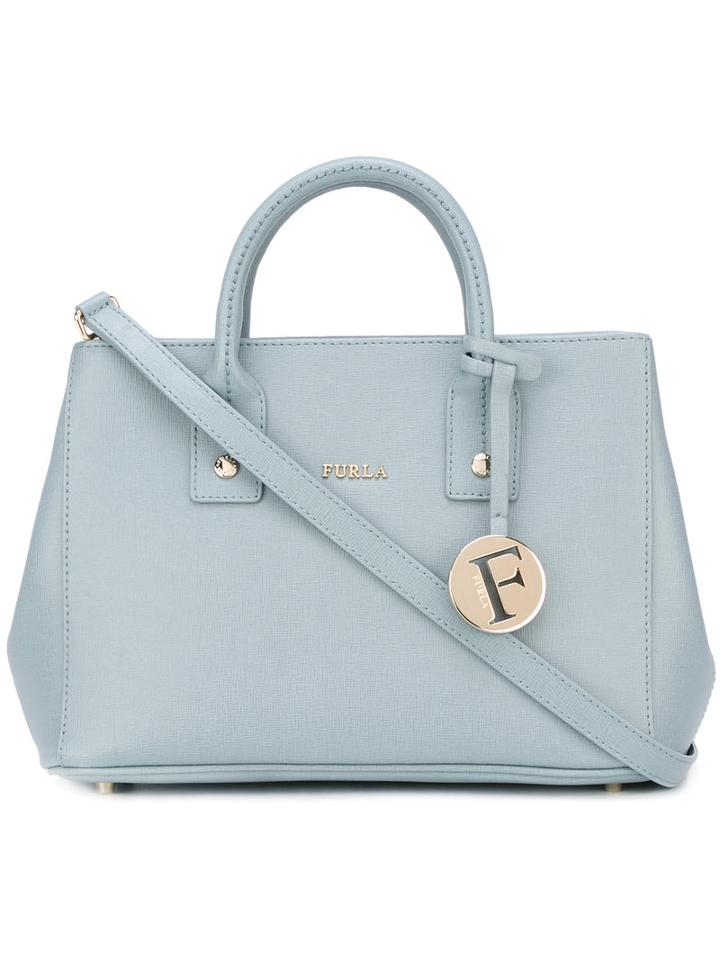 Furla Detachable Strap Tote, Women's, Blue, Leather