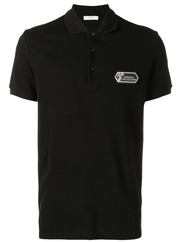 Versace Collection Logo Polo Top - Black