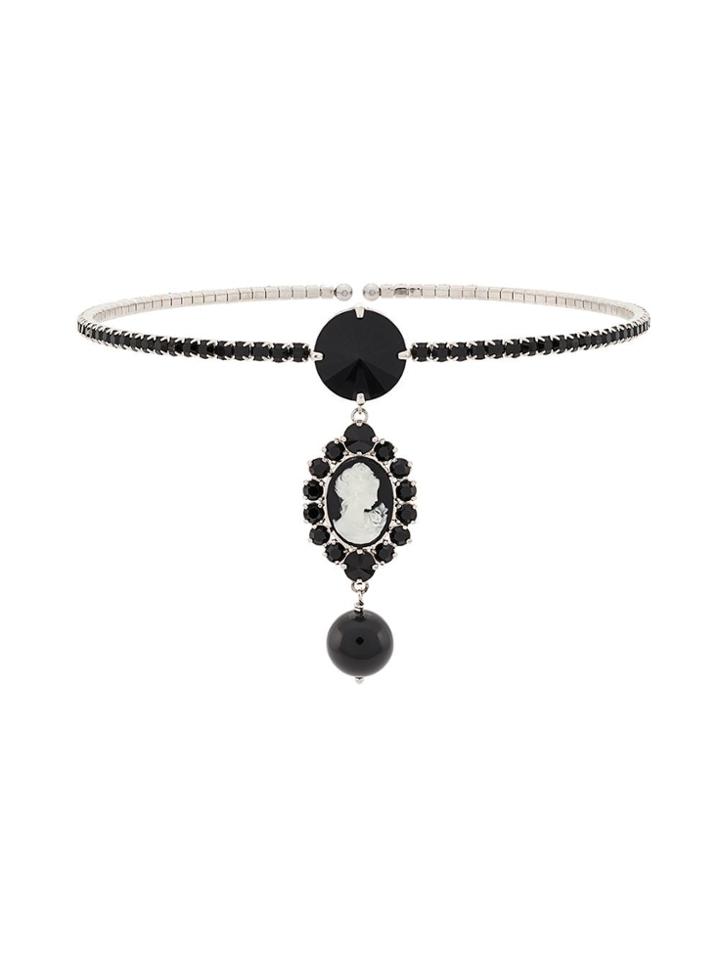 Miu Miu Stone Embellished Choker - Silver